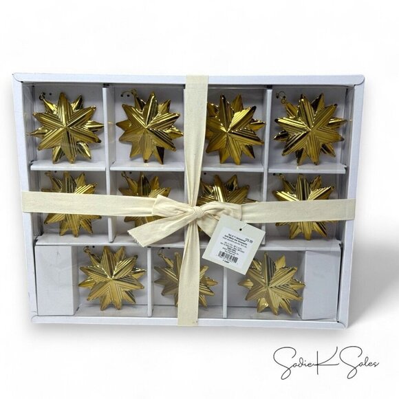 Threshold Studio McGee Set 11 Hammered Gold Metal‎ Star Ornaments Christmas 2024 - Picture 4 of 5